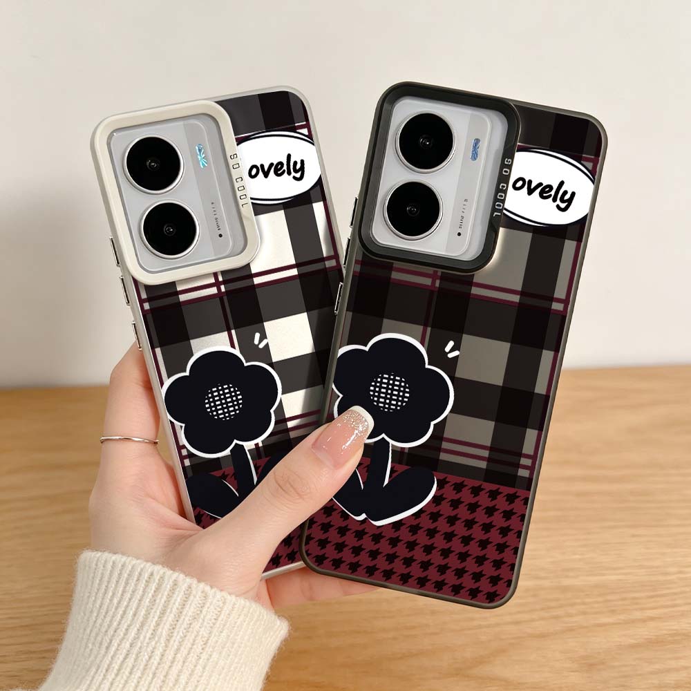 Realme C67 - Capa com Padrão Xadrez Preto para