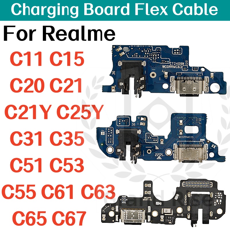 Realme C67 - Placa de carregamento usb cabo flexível