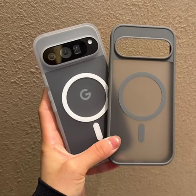 Google Pixel 9 Pro - Capa Magnética Minimalista Translúcida Fosca para