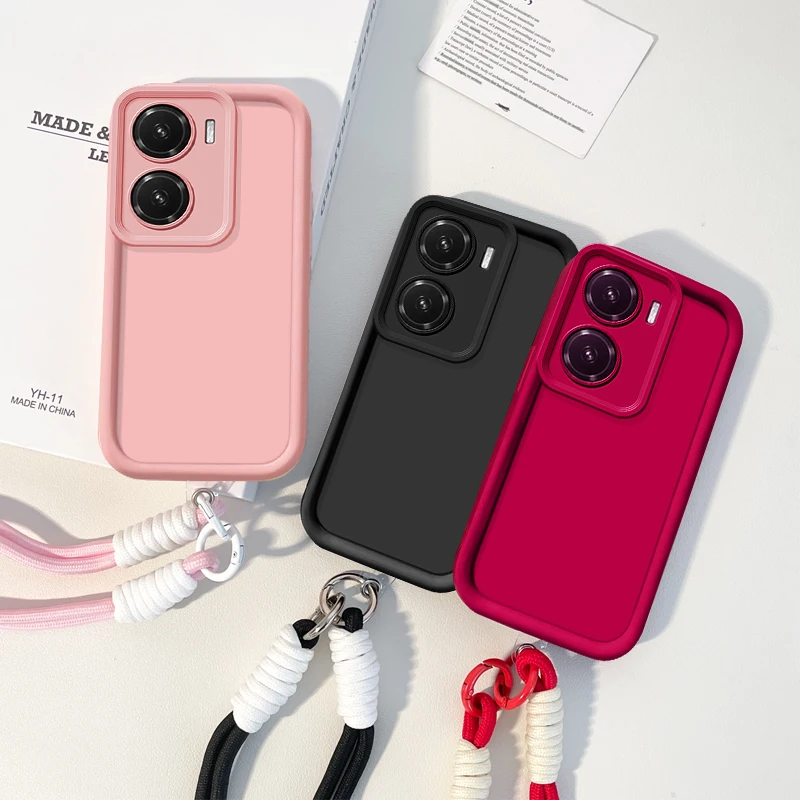 Vivo Y28 - Capa de pulseira de cor sólida